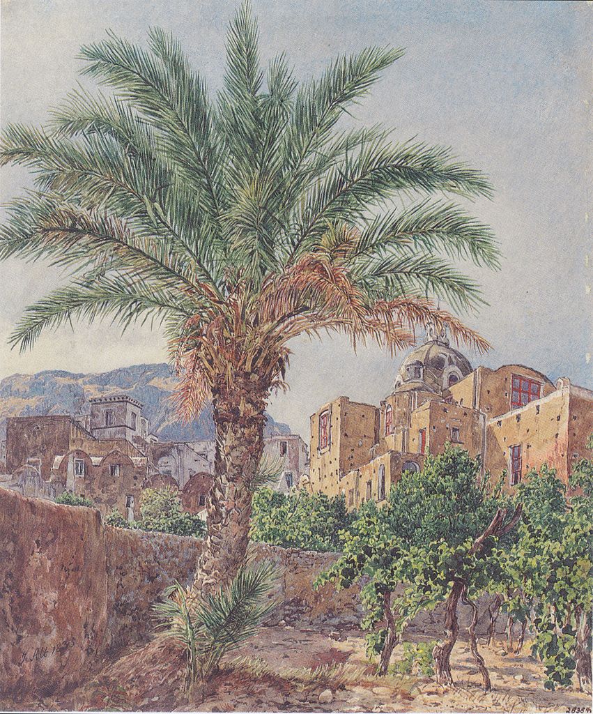 The Cathedral of Capri, vintage artwork by Rudolf von Alt, A3 (16x12") Poster Print