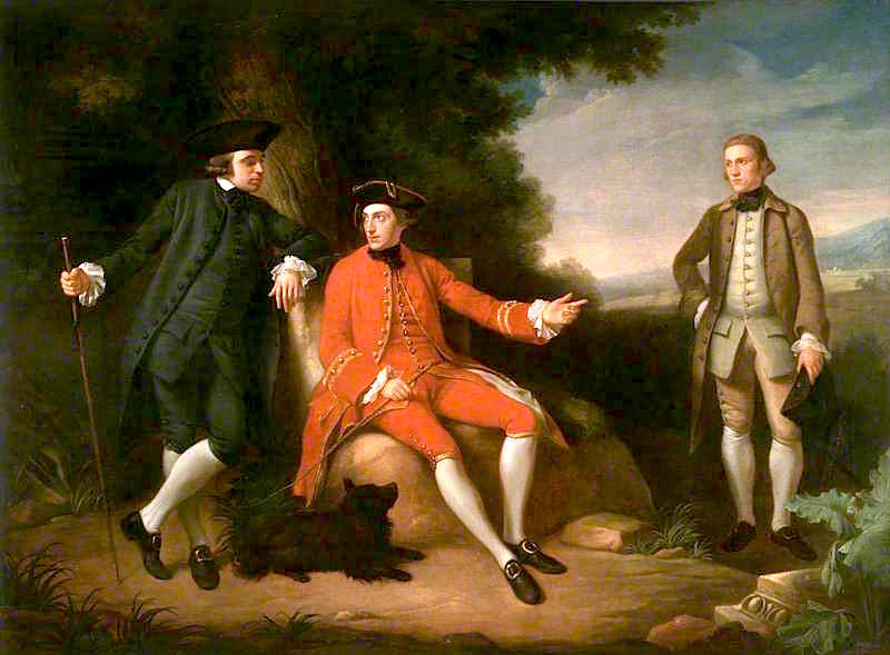 William Weddell, the Reverend William Palgrave, and Mr I'Anson in Rome, vintage artwork by Sir Nathaniel Dance-Holland, 12x8" (A4) Poster