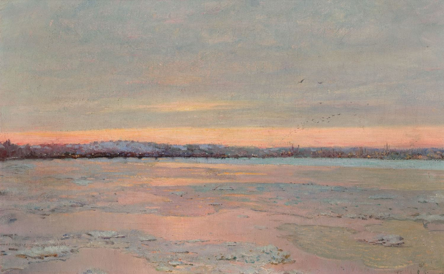 Winter Twilight on the Charles River by Edward E. Simmons,A3(16x12")Poster