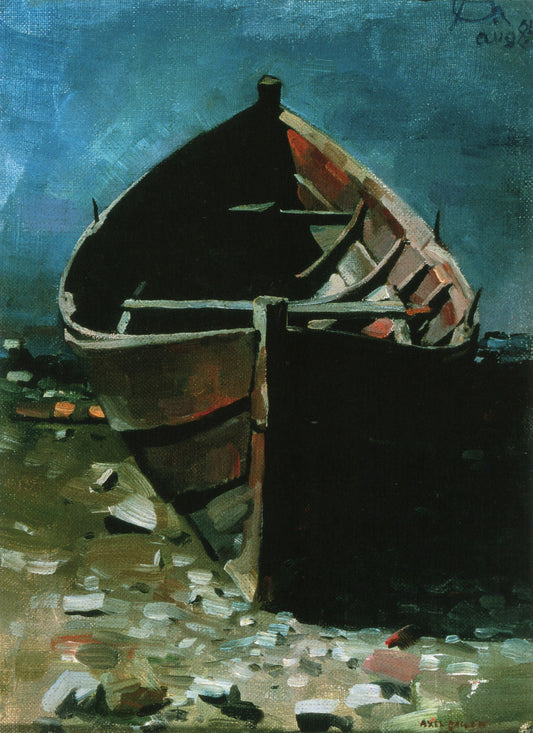 Beached Boat at Daybreak, vintage artwork by Akseli Gallen-Kallela, 12x8" (A4) Poster