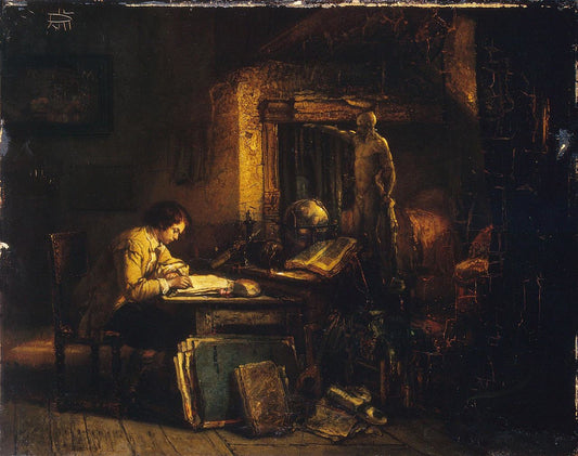 Artist in his Studio, vintage artwork by Jan August Hendrik Leys, A3 (16x12") Poster Print