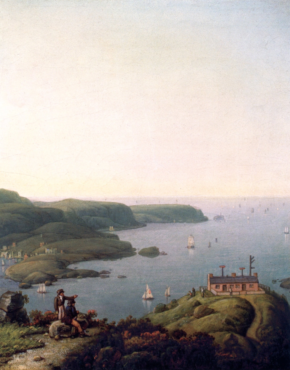 South Stack Lighthouse and the Holyhead Signal Station, Anglesey, Wales, vintage artwork by Robert Salmon, 12x8" (A4) Poster