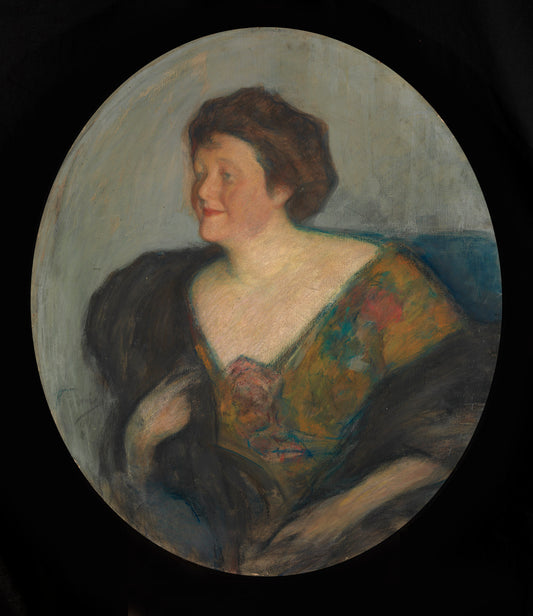 Portrait of Frau O. Fränkel, vintage artwork by Leonid Osipovich Pasternak, 12x8" (A4) Poster