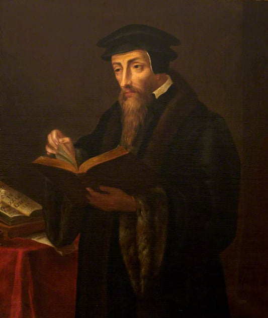 John Calvin (1509-1564), vintage artwork by Enoch Seeman the Younger, 12x8" (A4) Poster