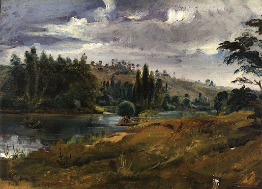 La Vallee tournante de Thiezac, Auvergne, vintage artwork by Theodore Rousseau, A3 (16x12") Poster Print