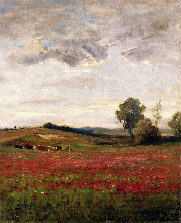 Field of Poppies, Vaux, vintage artwork by Charles-François Daubigny, A3 (16x12") Poster Print