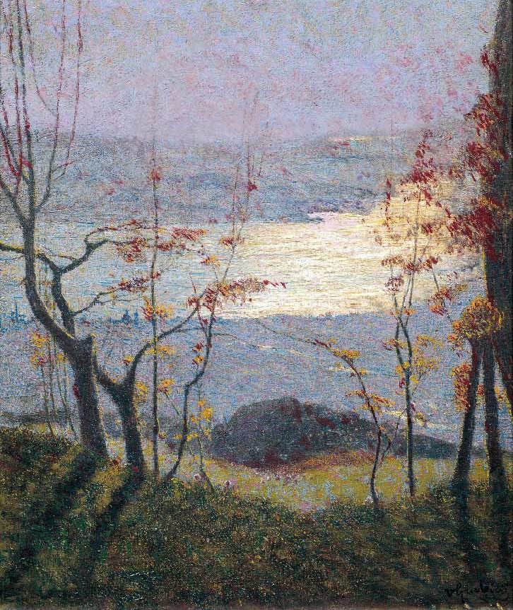 ng. Autumn Landscape with Trees by Vittore Grubicy de Dragon,A3(16x12")Poster