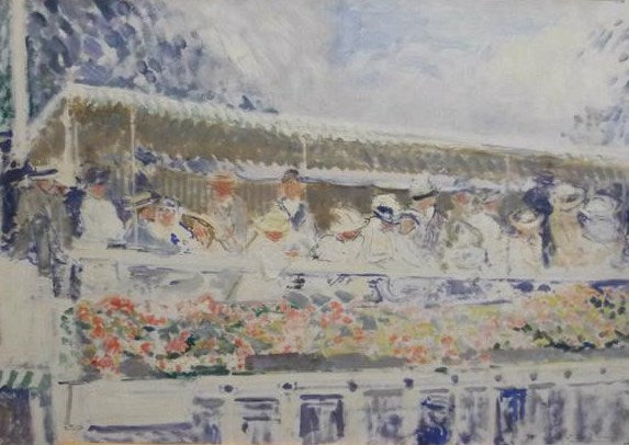 Henley:  House Boat on the Thames, vintage artwork by Jacques-Émile Blanche, 12x8" (A4) Poster