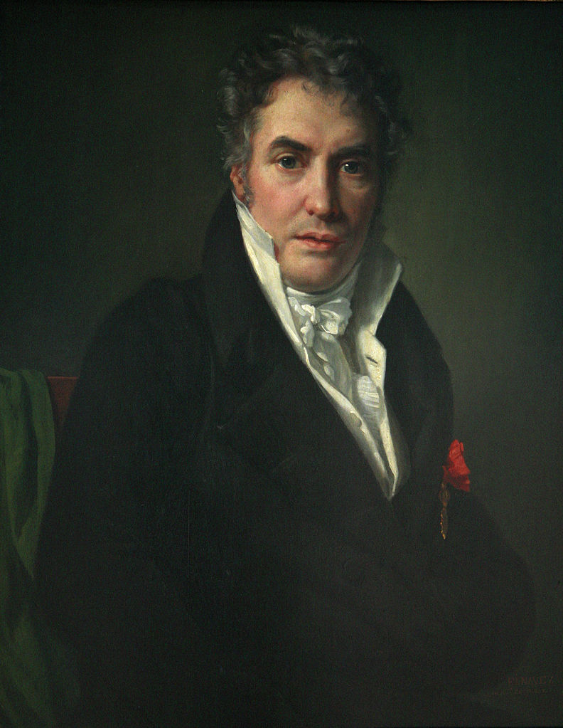 Portrait of Jacques Louis David, Painter, vintage artwork by François Joseph Navez, 12x8" (A4) Poster