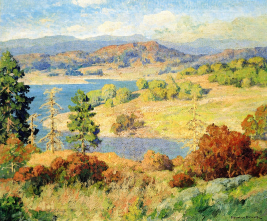 Cuyamaca Lake, vintage artwork by Maurice Braun, 12x8" (A4) Poster