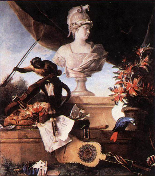Allegory of Europe, vintage artwork by Jean-Baptiste Oudry, 12x8" (A4) Poster
