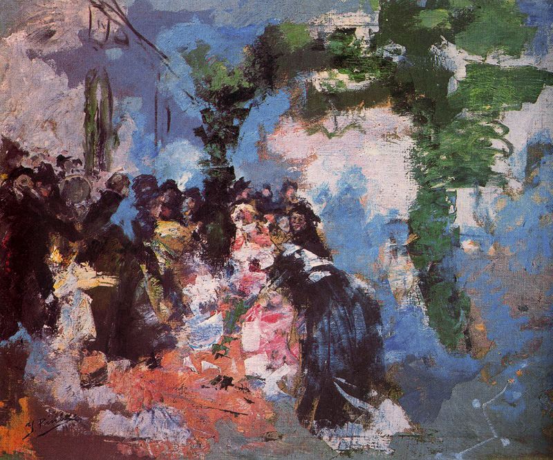 The Festival, vintage artwork by Ignacio Pinazo Camarlench, 12x8" (A4) Poster