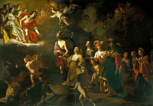 Apollo and Diana, vintage artwork by Gerard van Honthorst, 12x8" (A4) Poster