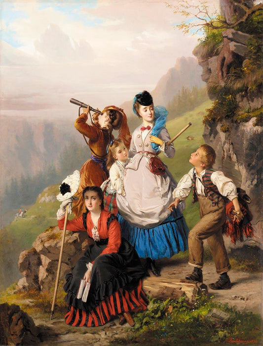 The Young Mountaineers, vintage artwork by Charles Edouard Boutibonne, A3 (16x12") Poster Print