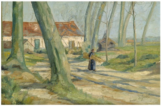 Landscape in Lisseweghe, vintage artwork by Valerius de Saedeleer, 12x8" (A4) Poster