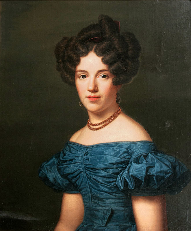 Portrait of Henriette Gleichman von Oven, vintage artwork by Friedrich Carl Groger, 12x8" (A4) Poster