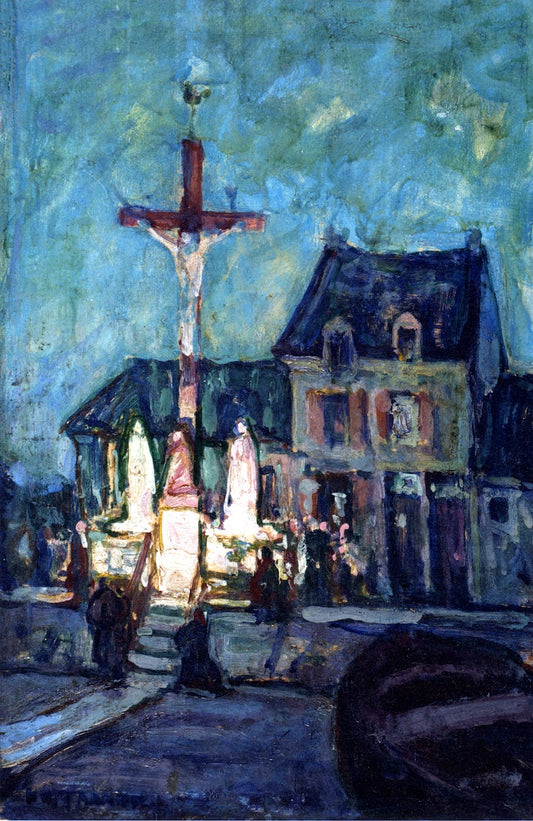 Fishermen's Devotions, Étaples, vintage artwork by Henry Ossawa Tanner, 12x8" (A4) Poster