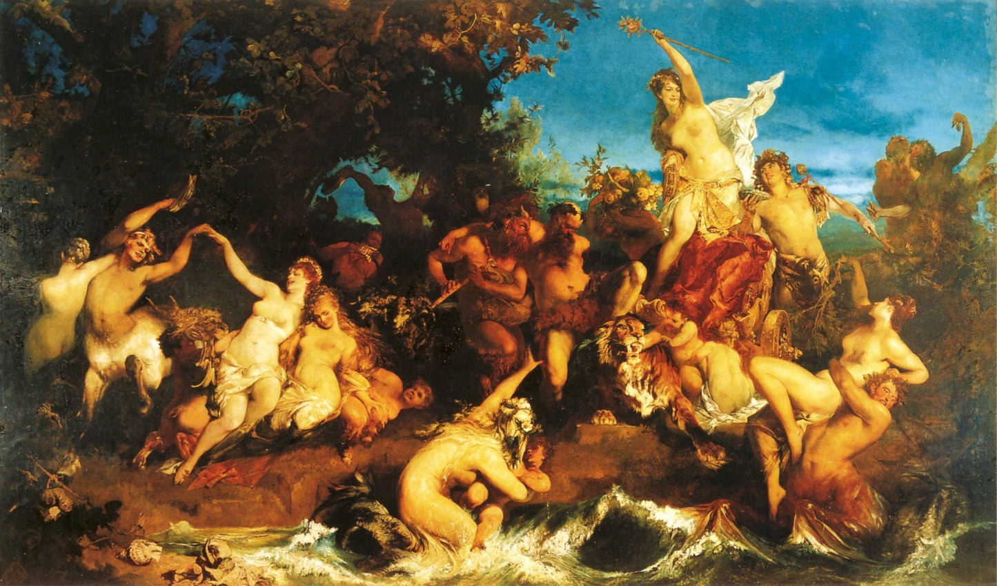Der Triumph der Ariadne, vintage artwork by Hans Makart, 12x8" (A4) Poster