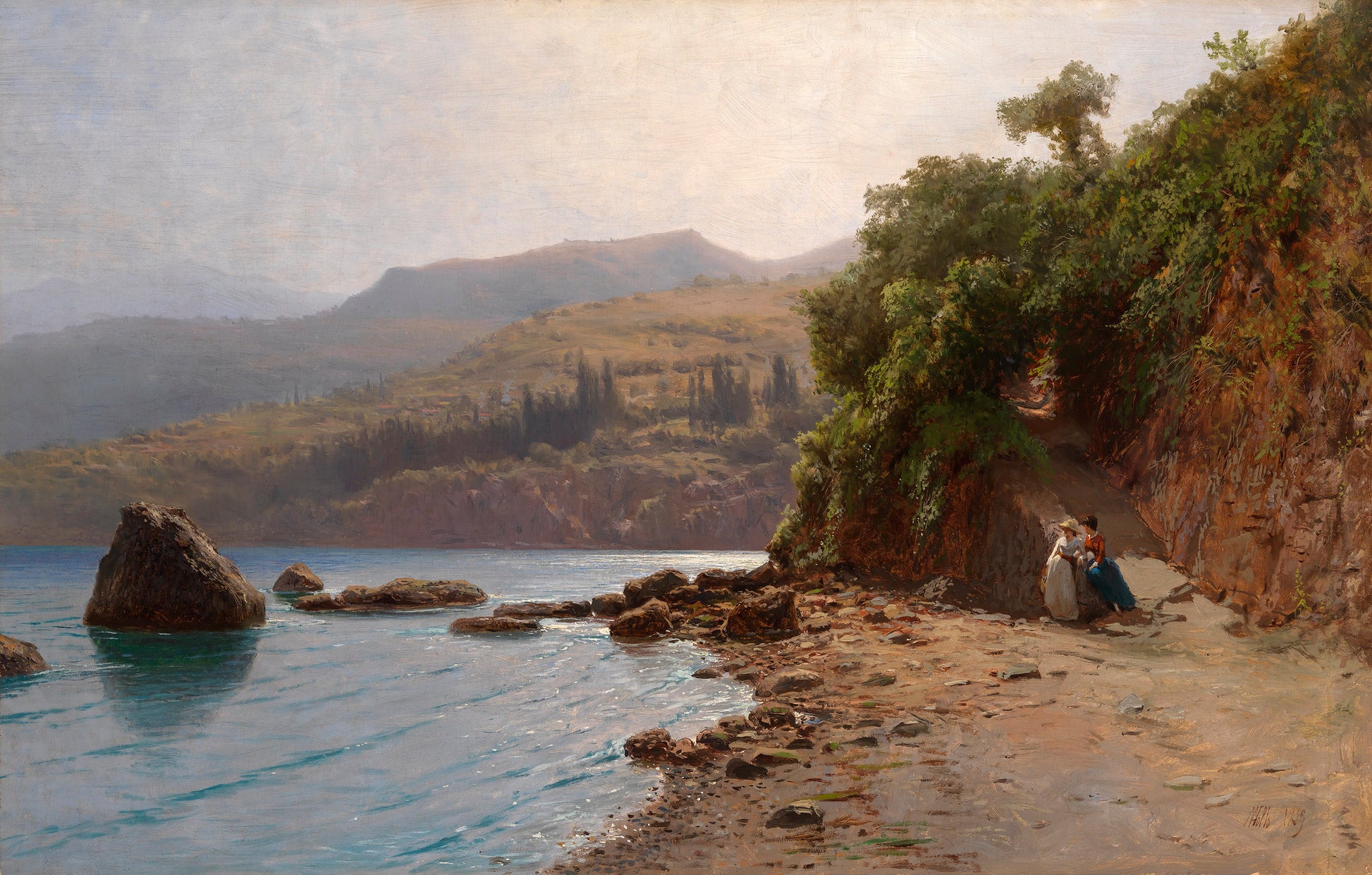 by  the Sea. Crimea, vintage artwork by Lev Lagorio, 12x8" (A4) Poster