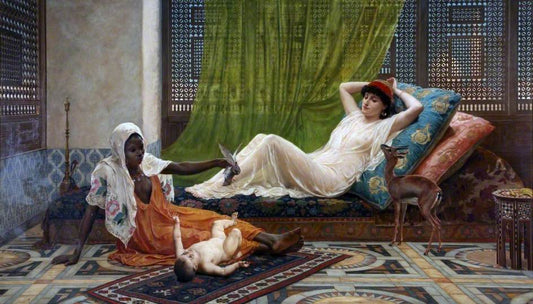 A New Light in the Harem, vintage artwork by Frederick Goodall, A3 (16x12") Poster Print