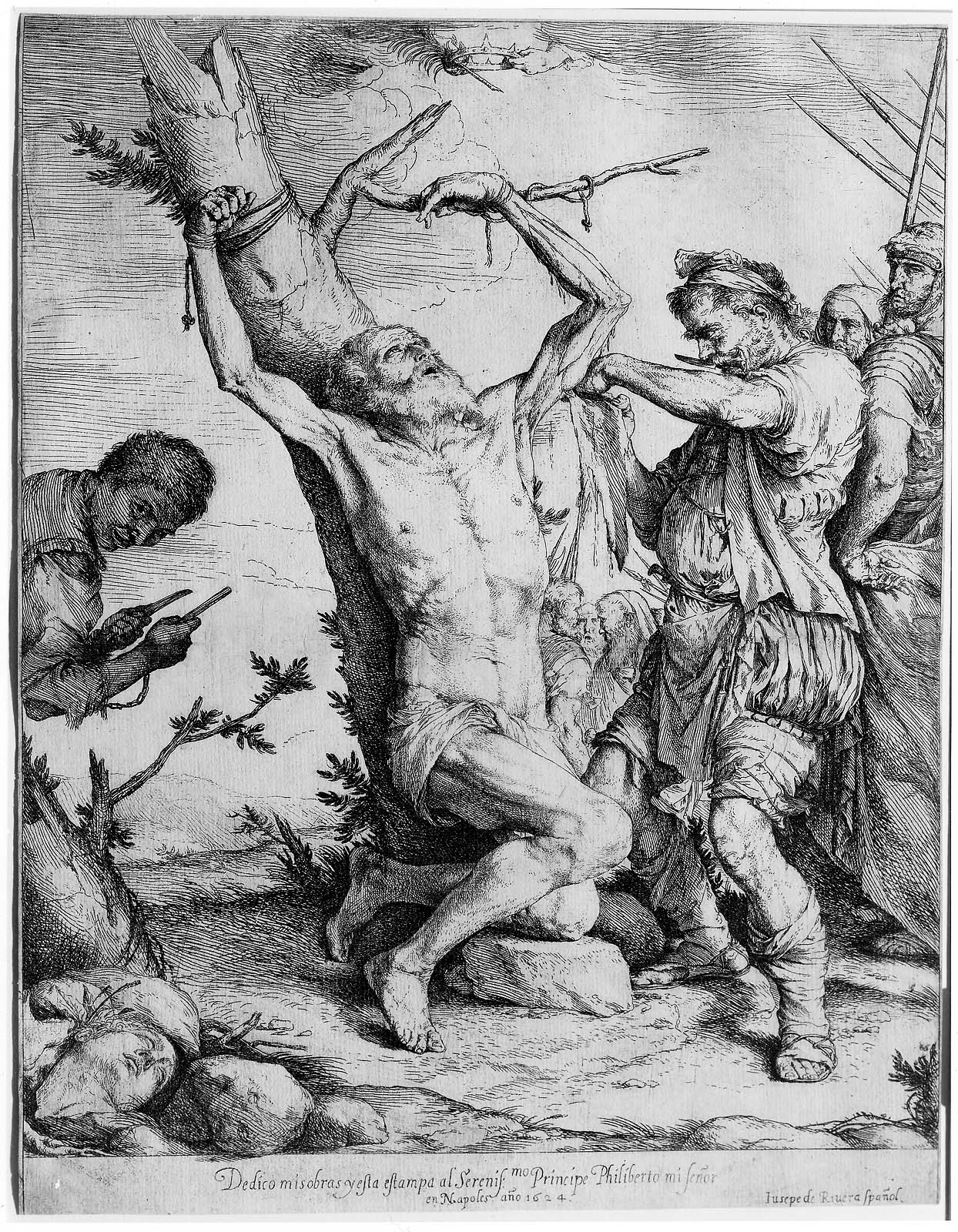 The Martyrdom of saint  Bartolomew, vintage artwork by Jusepe de Ribera, 12x8" (A4) Poster