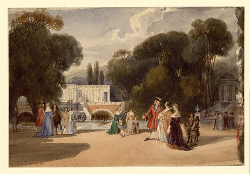 La promenade dans le parc (A Walk in the Park), vintage artwork by Camille-Joseph-Étienne Roqueplan, A3 (16x12") Poster Print