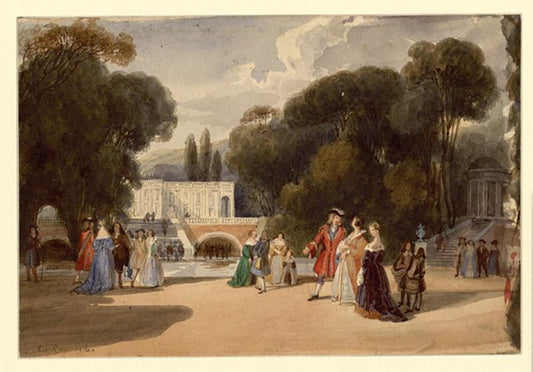La promenade dans le parc (A Walk in the Park), vintage artwork by Camille-Joseph-Étienne Roqueplan, A3 (16x12") Poster Print