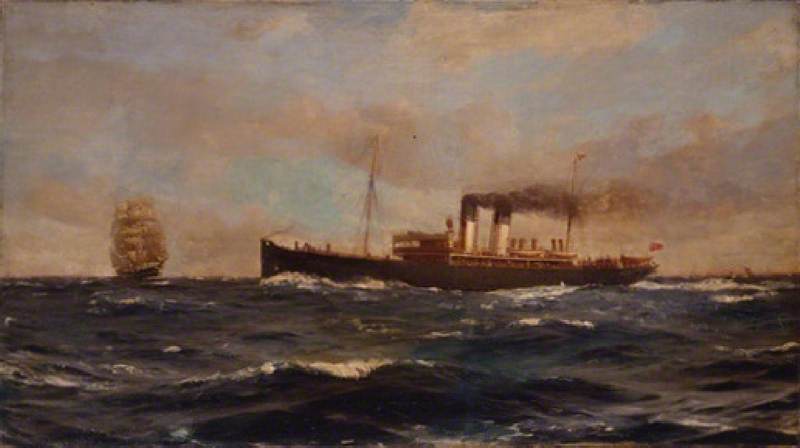 SS 'Immingham', vintage artwork by Thomas Jacques Somerscales, 12x8" (A4) Poster