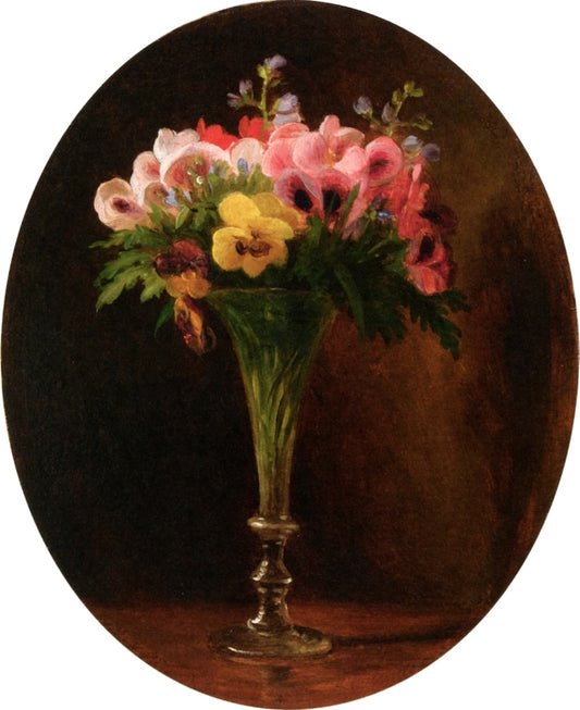 Flowers in Miniature, vintage artwork by George Henry Hall, 12x8" (A4) Poster