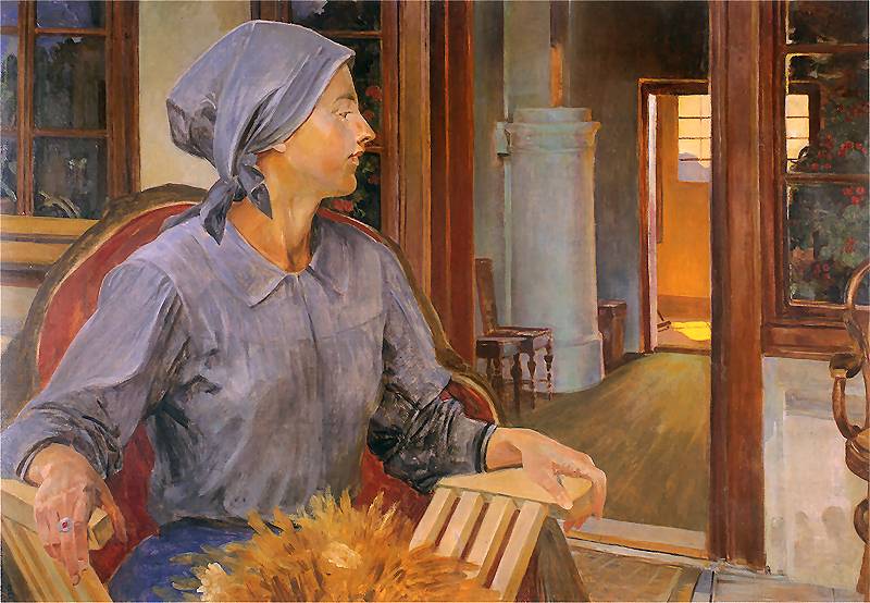 On the Terrace, vintage artwork by Jacek Malczewski, 12x8" (A4) Poster
