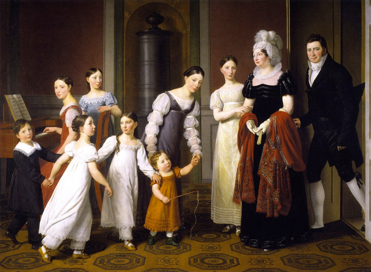 The Nathanson Family, vintage artwork by Christoffer Wilhelm Eckersberg, 12x8" (A4) Poster
