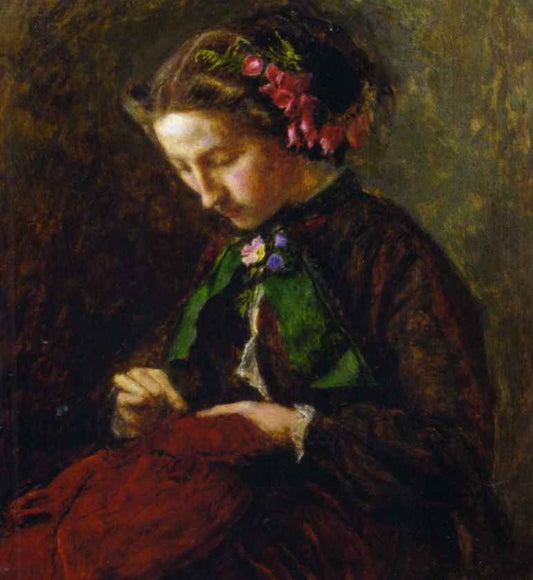 Effie with Foxgloves in Her Hair, vintage artwork by Sir John Everett Millais, 12x8" (A4) Poster