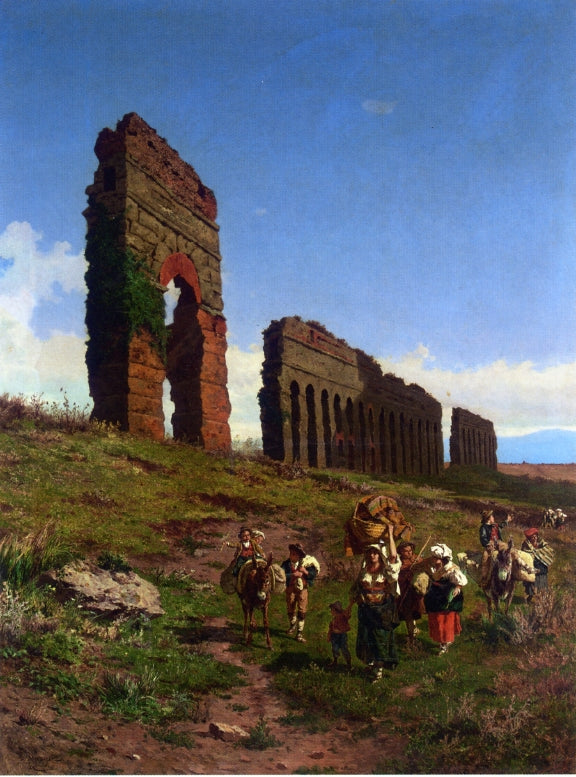 Passing by  the Ruins, vintage artwork by Pietro Barucci, 12x8" (A4) Poster
