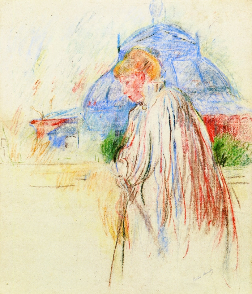 At the Exposition Palace, vintage artwork by Berthe Morisot, 12x8" (A4) Poster