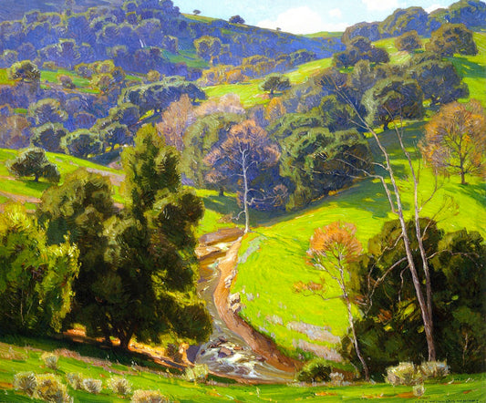 The Mantle of Spring, vintage artwork by William Wendt, 12x8" (A4) Poster