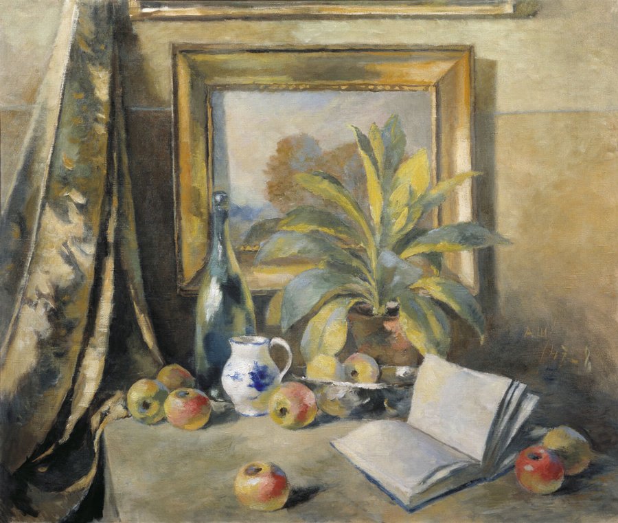 Still Life with a Book by Alexander Shevchenko,16x12(A3) Poster