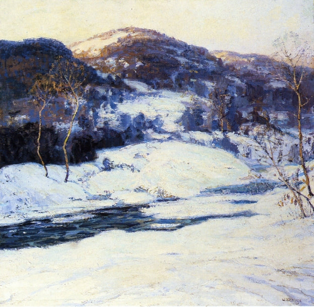 Vermont Winter, vintage artwork by Walter Koeniger, 12x8" (A4) Poster