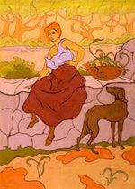 Woman with a Dog Wearing a Collar by Paul Ranson,A3(16x12")Poster