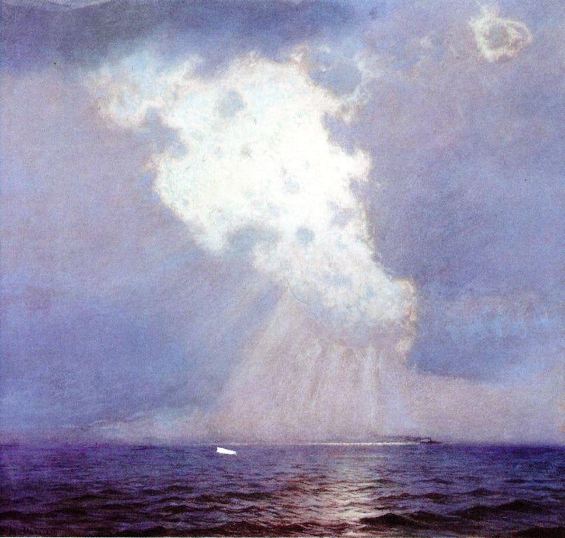 Sunburst at Sea, vintage artwork by Lowell Birge Harrison, 12x8" (A4) Poster