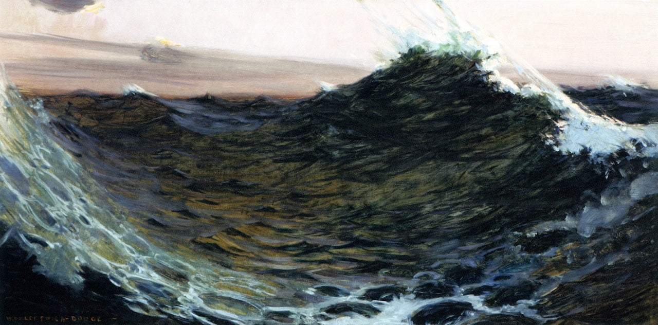 Surf under Red Skies by William de Leftwich Dodge,A3(16x12")Poster