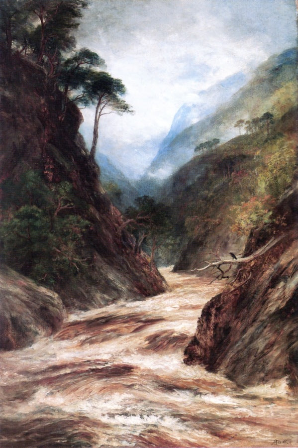 Glan Affrica, A Highland Ravine, vintage artwork by John MacWhirter, 12x8" (A4) Poster