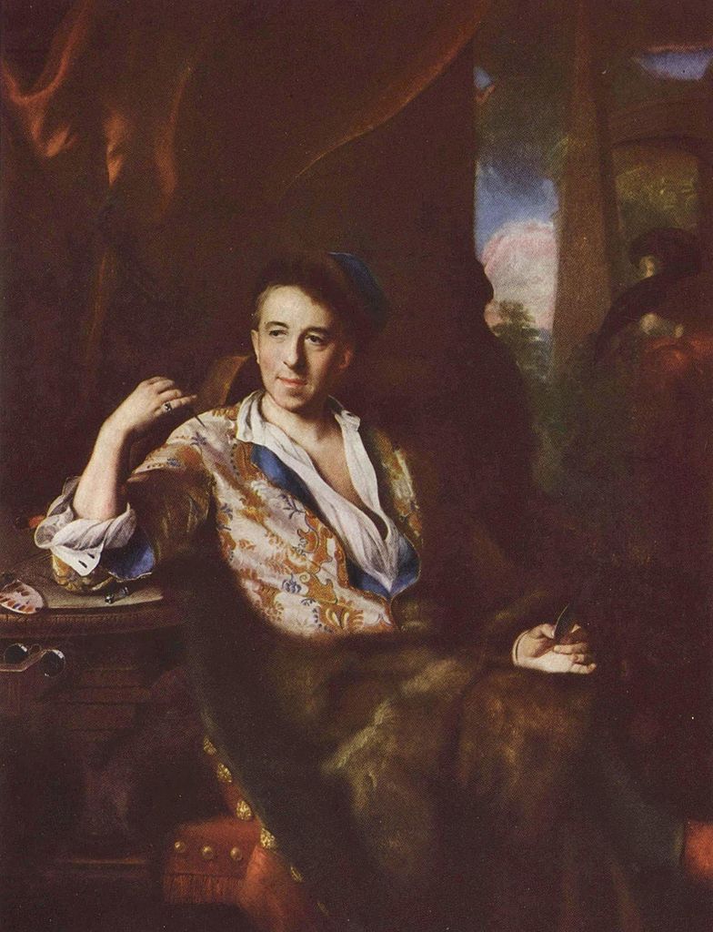 Portrait of Painter Karl Bruni, vintage artwork by Jan Kupecky, 12x8" (A4) Poster