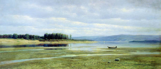 The Volga near Zhiguli, vintage artwork by Mikhail Konstantinovich Klodt, 12x8" (A4) Poster