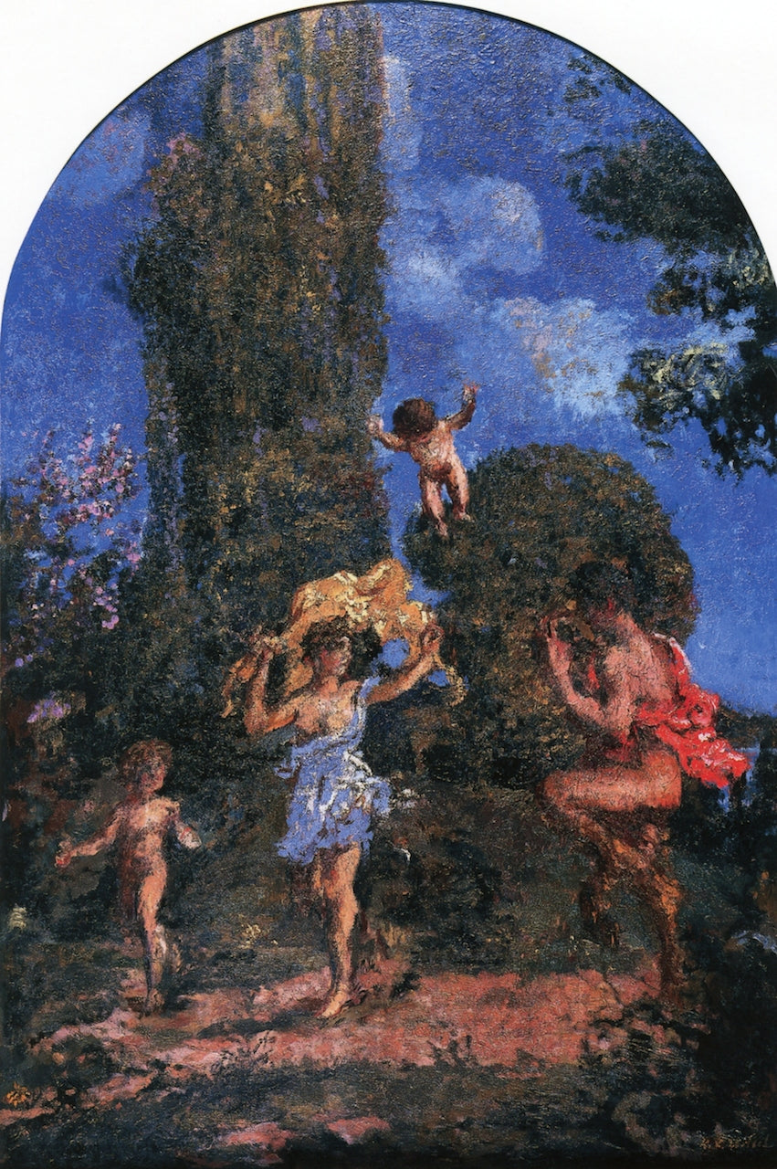 Faun and Nymph, Yellow Veil by Ker Xavier Roussel,A3(16x12")Poster