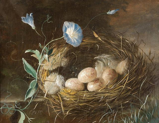 Still Life with Bird's Nest, vintage artwork by Franz Xavier Petter, A3 (16x12") Poster Print