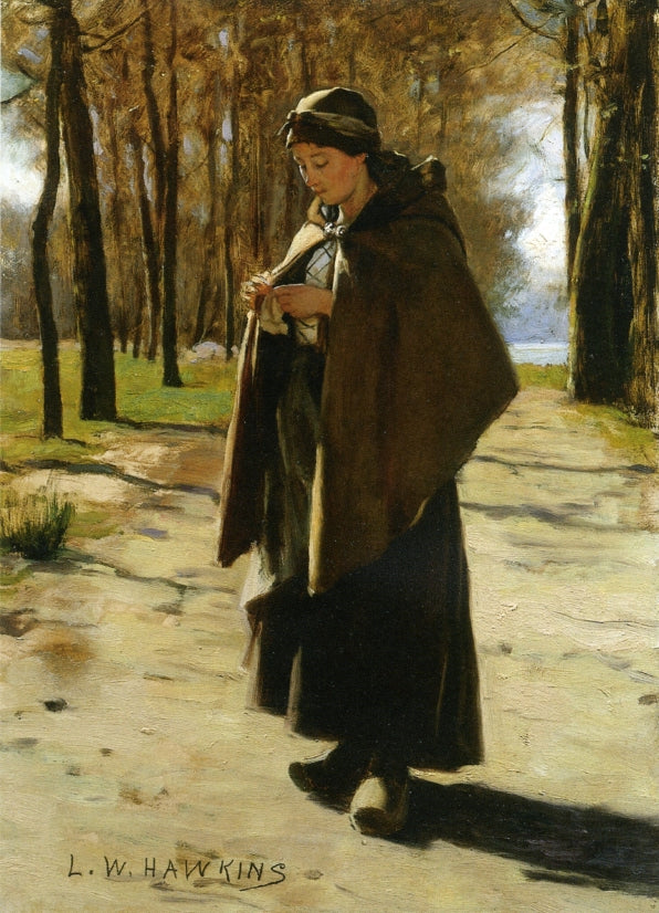 A Young Peasant, vintage artwork by Louis Welden Hawkins, 12x8" (A4) Poster
