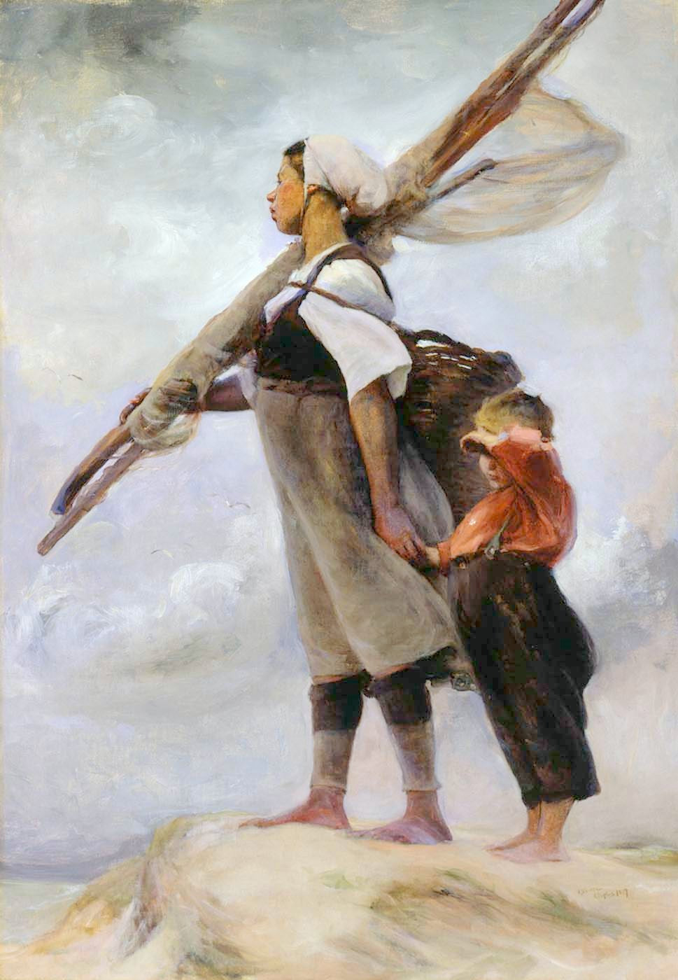 Fisher Girl of Picardy by Elizabeth Nourse,A3(16x12")Poster
