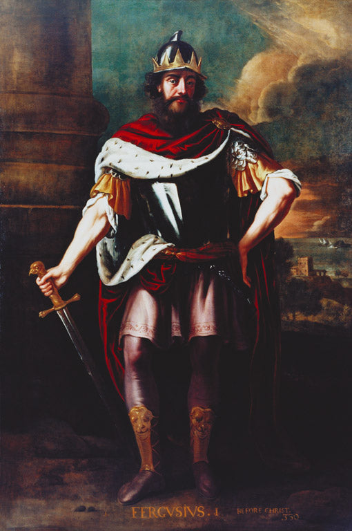 Fergus I, King of Scotland (330-305 BC), vintage artwork by Jacob Willemsz. de Wet, 12x8" (A4) Poster