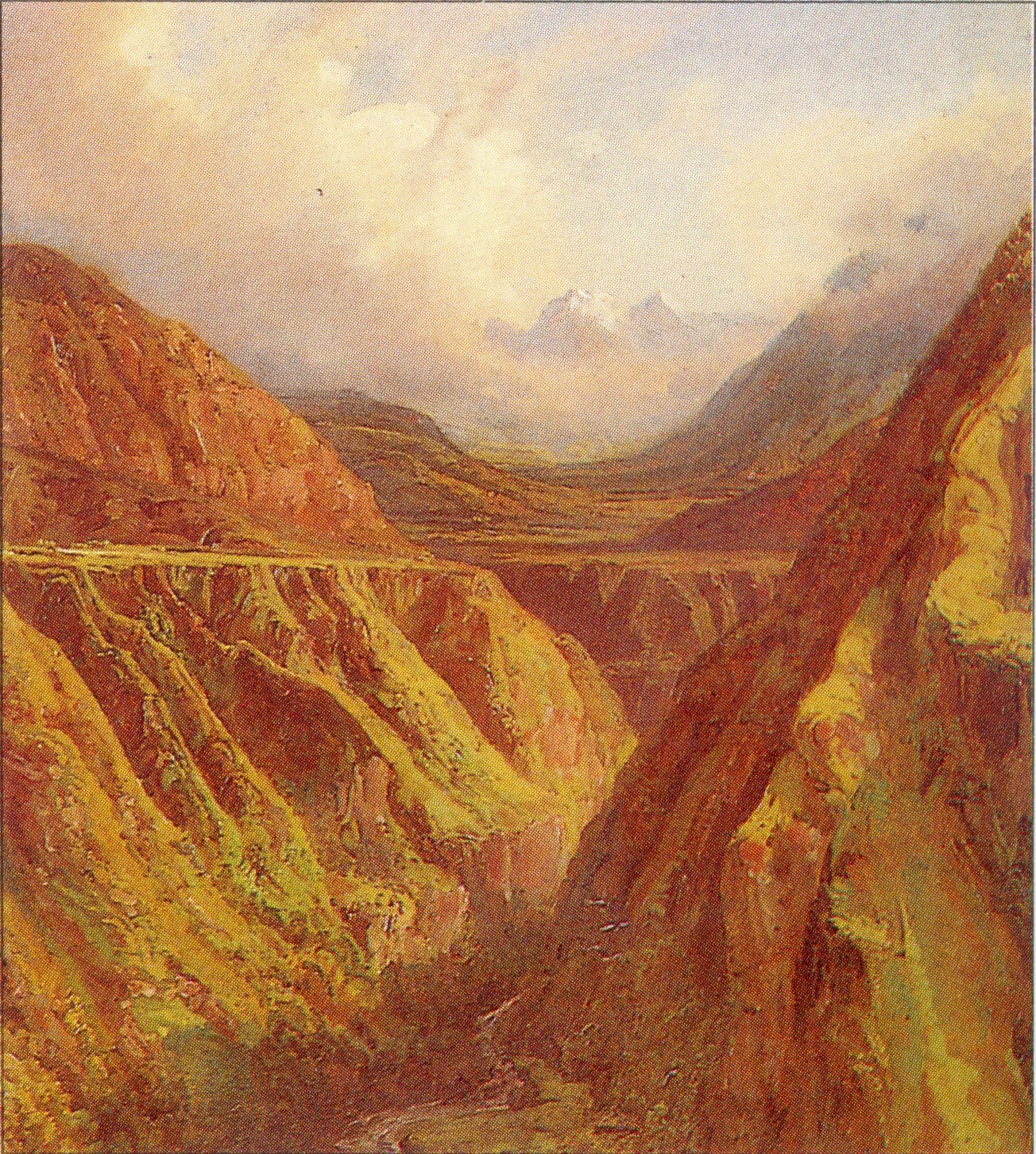 Merida Valley, vintage artwork by Ferdinand Konrad Bellermann, A3 (16x12") Poster Print