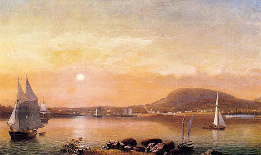 Camden Mountains and Harbor from the North Point of Negro Island, vintage artwork by Fitz Henry Lane, A3 (16x12") Poster Print